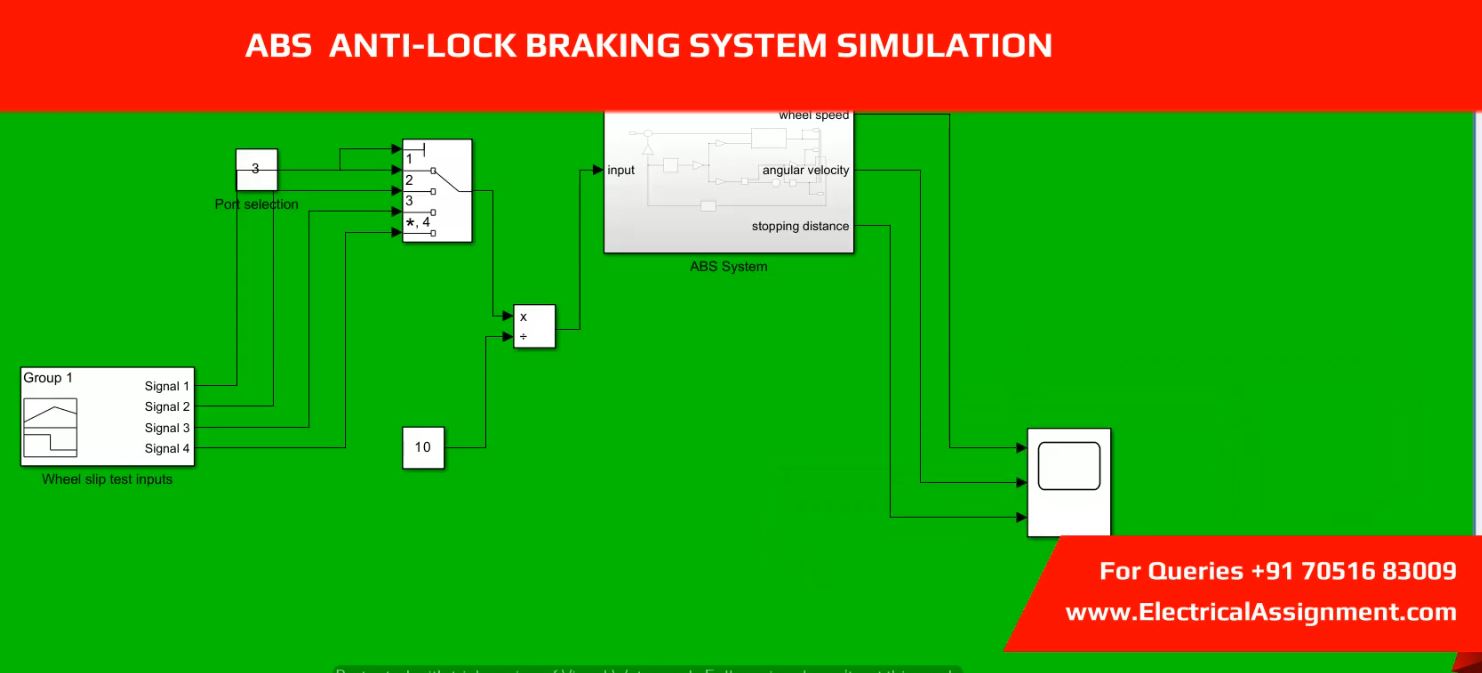 Anti-lock Braking System ABS with PID Controller MATLAB Simulink Simulation screenshot 7